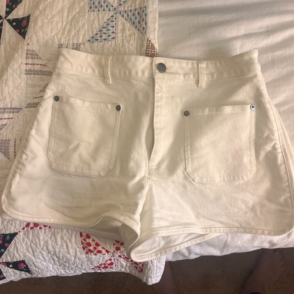 Tanya Taylor White Denim Shorts